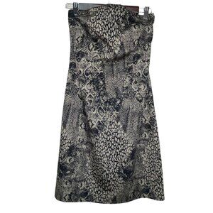 Limited Women's Dress Strapless Snake Skin Pattern Short Black Grey Size 2
